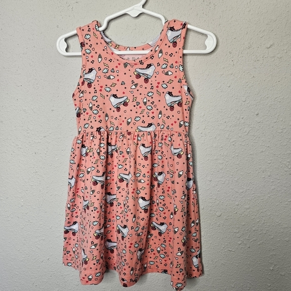 Flip Flop Dress Toddler Girl 2T Roller Skate Ice Cream Cones Skater Swing Flowy - Picture 1 of 7